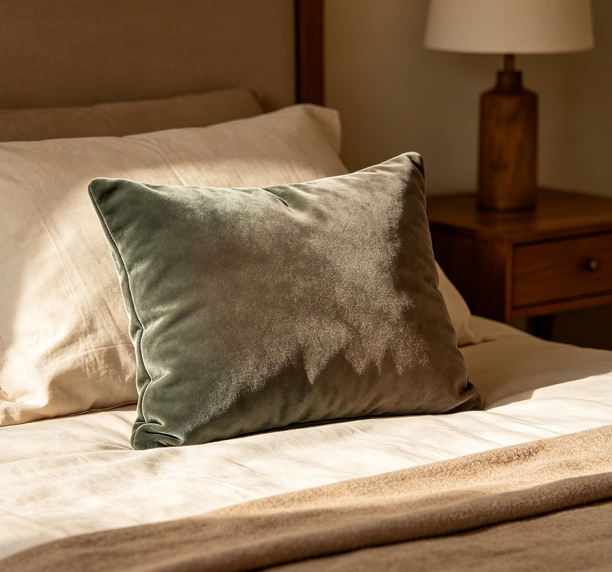 Velvet Accent Pillow With Soft Filled Insert